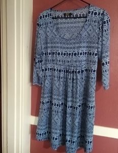 R & B Collection blue print dress